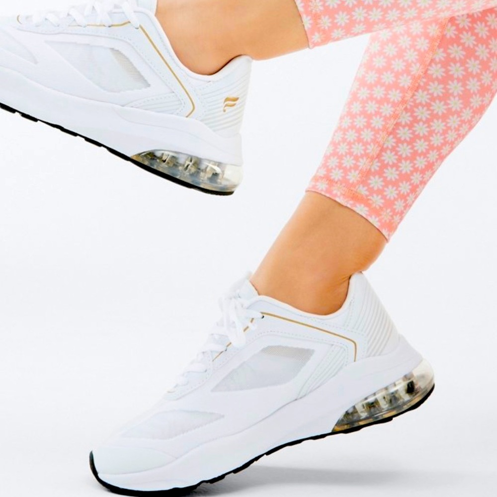 Fabletics Athletic Shoes white/gold size 8